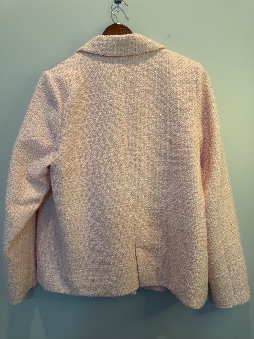 S’Edge Tweed Blush Pink Double-Breasted Blazer - Picture 4 of 6